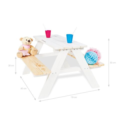 Ensemble De Table Et Bancs « nicki Für 4 », Blanc