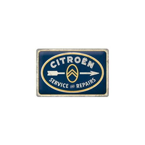 Plaque Décorative En Métal En Relief 30 X 20 Cm Citroën - Service