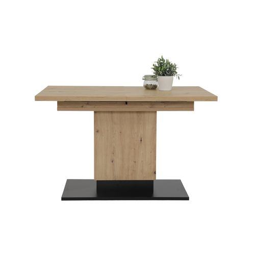 Table L.120+ 2 allonges LORENA imitation chêne/ noir