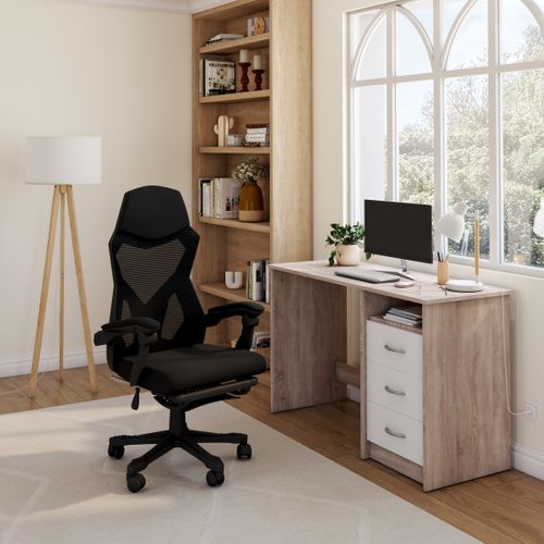 Bureau ADRIA Imitation chêne et blanc vue d'ambiance 1