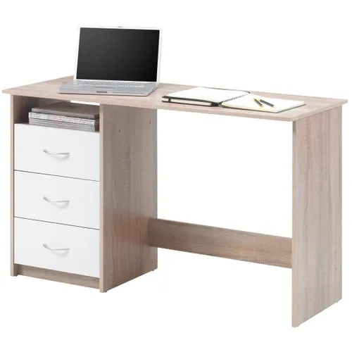 Bureau ADRIA Imitation chêne et blanc vue de profil