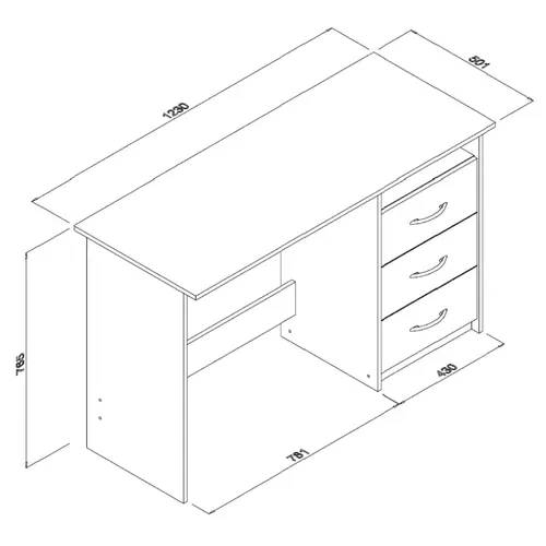 Bureau ADRIA Imitation chêne et blanc
