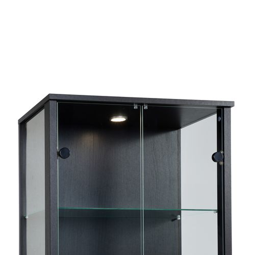 Vitrine 2 portes avec LED KARLA Noir vue détaillée