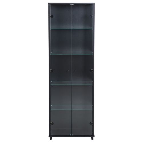 Vitrine 2 portes avec LED KARLA Noir vue de face