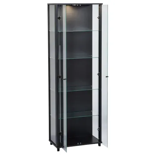 Vitrine 2 portes avec LED KARLA Noir