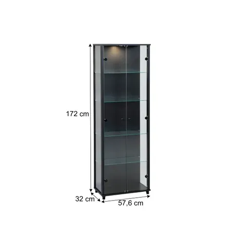 Vitrine 2 portes avec LED KARLA Noir