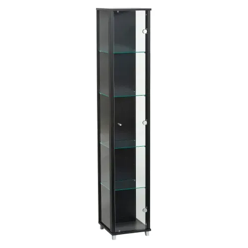 Vitrine 1 porte EVA noir vue 3/4