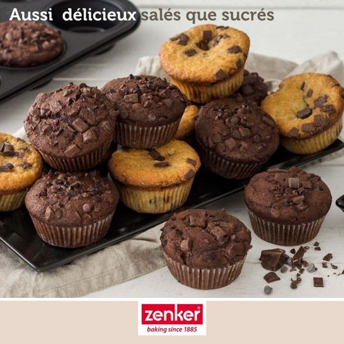 Zenker Moule À 6 Muffins, Moule À Cupcakes En Acier Antiadhésif 28 X 19 Cm