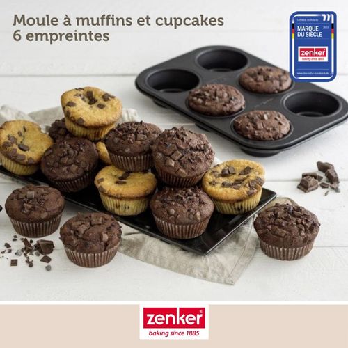 Zenker Moule À 6 Muffins, Moule À Cupcakes En Acier Antiadhésif 28 X 19 Cm