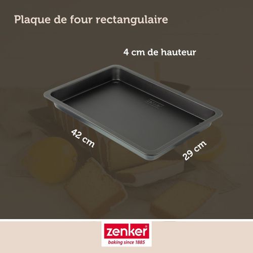 Plaque De Four Rectangulaire 42 X 29 Cm Black Metallic