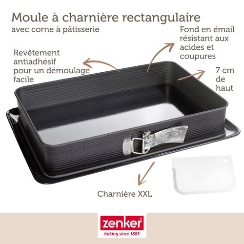 Moule à Charnière Rectangulaire En Acier émaillé Et Sa Spatule 42 X 29 Cm Deluxe