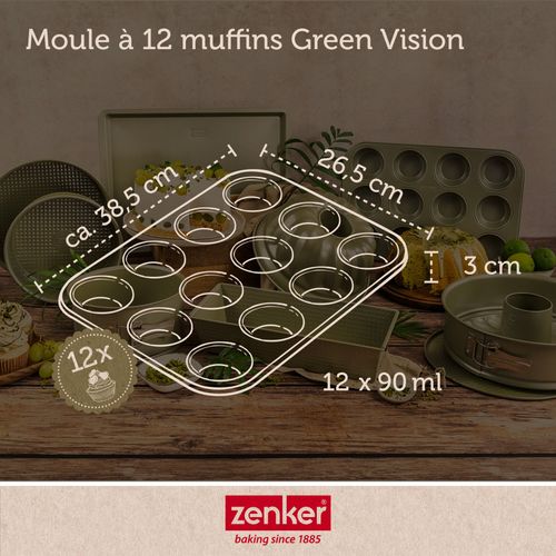 Moule à Muffins 12 Empreintes 38 X 26 Cm Green Vision