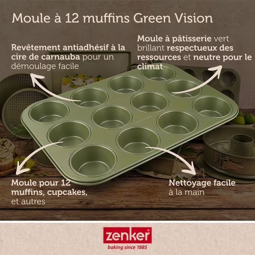 Moule à Muffins 12 Empreintes 38 X 26 Cm Green Vision