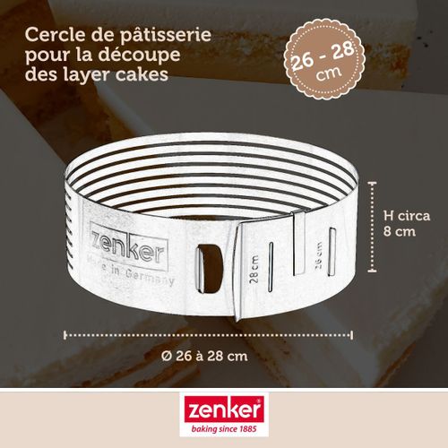 Cercle à Pâtisserie Pour Trancher Les Gâteaux En étages 26 à 28 Cm Smart Pastry