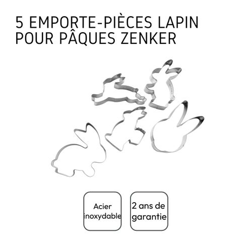 Set De 5 Emporte-pièces En Forme De Lapin De Pâques Pâques