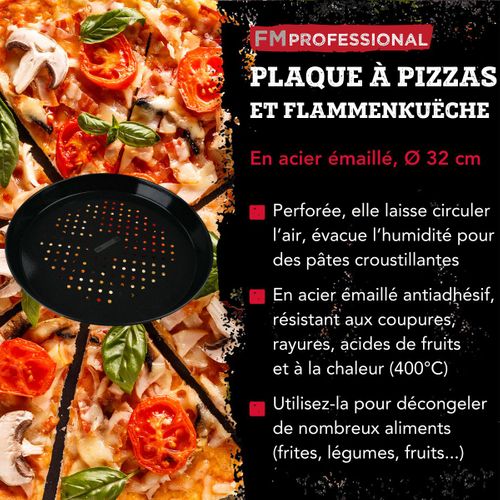 Plaque à Pizza Perforée Ronde Four Et Barbecue 32 Cm Fm Professional Barbecue