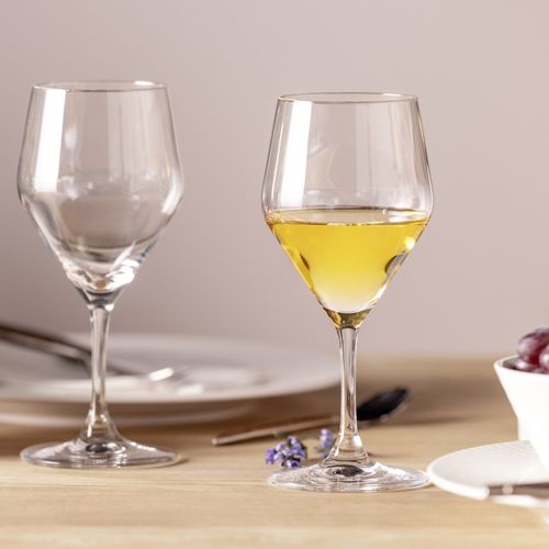 Lot De 6 Verres à Vin Blanc Sur Pied 340ml Transparent