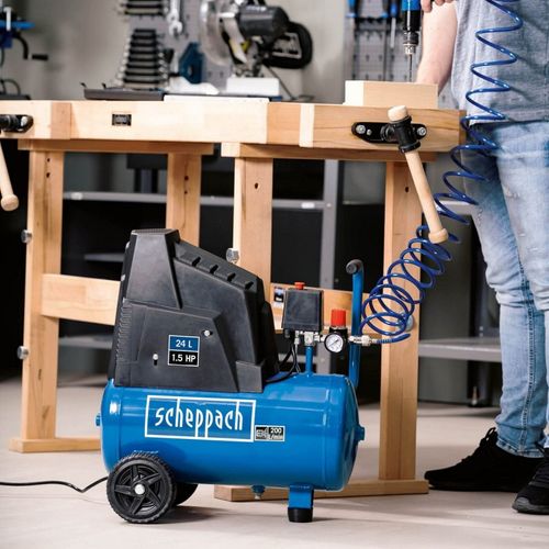 Compresseur D'air Horizontal Hc26 - 24l - 1500 W - 8 Bars (livré Avec 280 Ml D'huile)