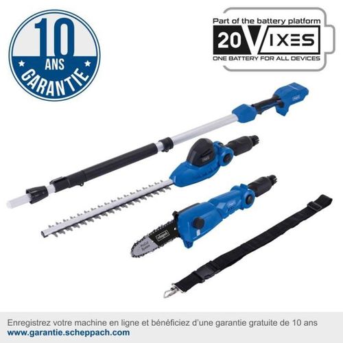 Outil 2-en-1 Sans Fil Élagueuse Et Taille-haies 20 V à Manche Télescopique