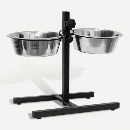 Station D'alimentation Réglable Pour Animaux 4 Positions, Gamelles 2x1L, Anti-glouton - Neuve
