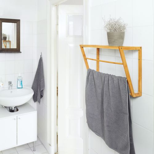 Porte-serviettes Mural à Fixer En Bambou