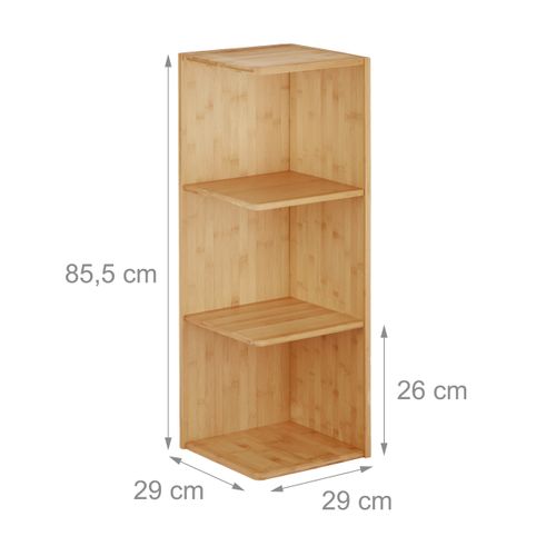 Étagère En Bambou 3 Niveaux Dibea - 70x26x55 Cm - Rangement Naturel Pour Salon/Cuisine/Salle De Bain