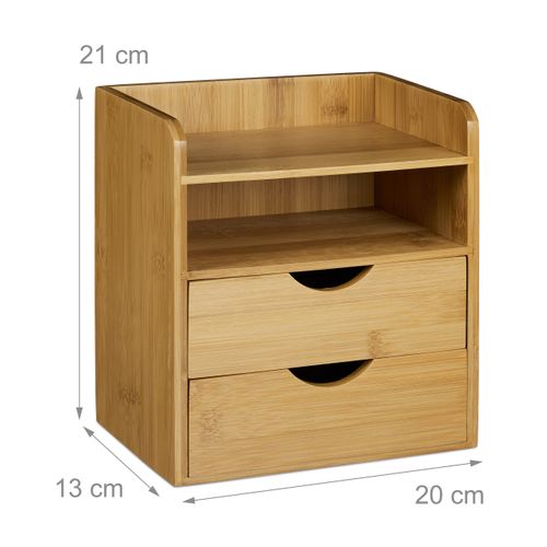 Organiseur Bureau En Bambou MEEDEN - Boîte De Rangement Avec Tiroirs - Pour Fournitures, Cosmétiques, Bureau Ou Salle De Bain - 5