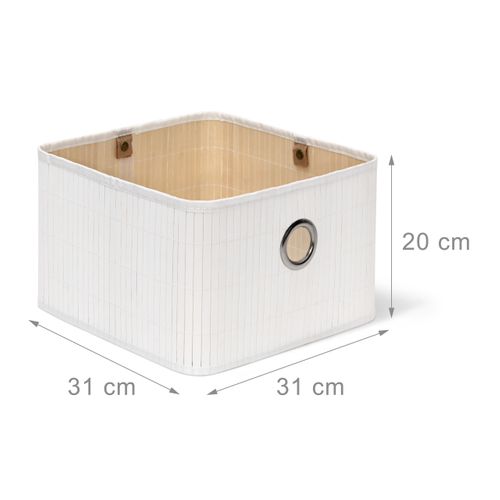 4 Paniers De Rangement Tressés Blancs 31x32x30 Cm - Pliables, Pour Salle De Bain, Chambre, étagère - 5