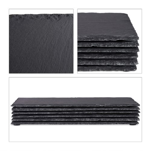 Assiettes En Ardoise 30x20 Cm Lot De 6