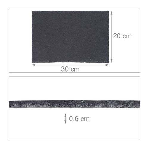 Assiettes En Ardoise 30x20 Cm Lot De 6