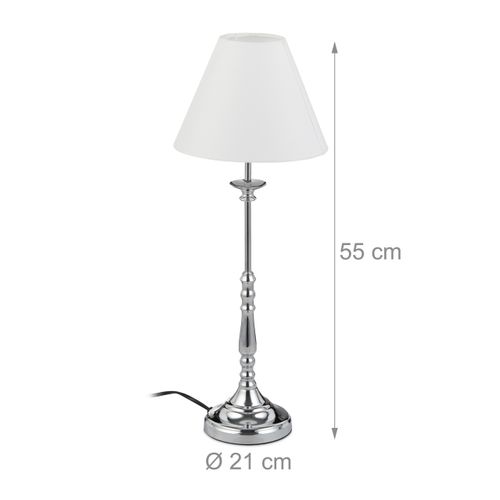 Lampe De Table Vintage Tactile - Abat-Jour Verre - Réglable - Style Rétro