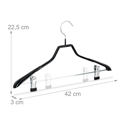 Lot De 20 Cintres Noirs à Pinces