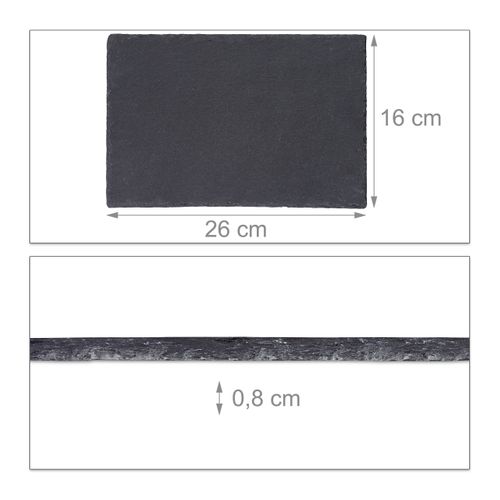 Moritz & Moritz 6 Assiettes Ardoise Rectangulaires 22x16cm - Plateaux Fromage Et Apéritif