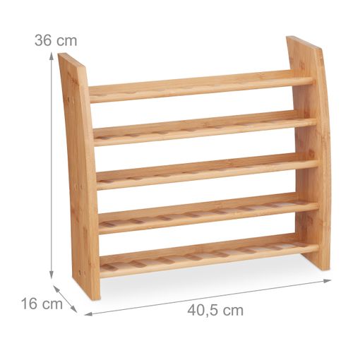 Étagère à Épices En Bambou 5 Étages