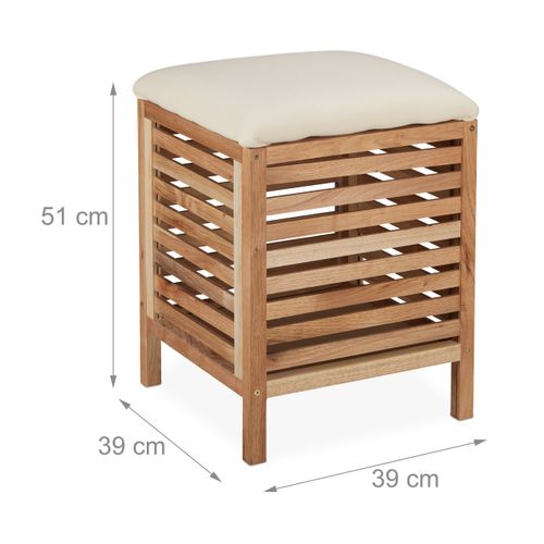 Tabouret Avec Rangement En Bois et Mousse