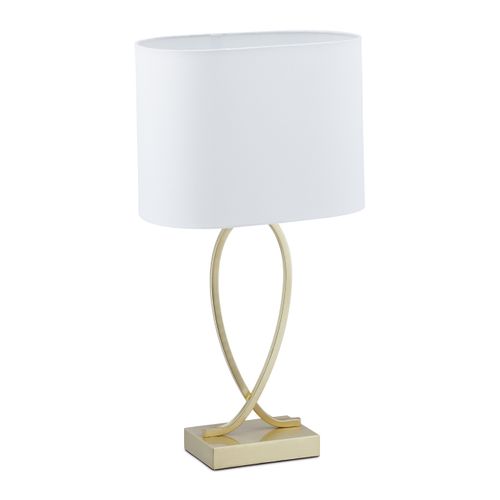 Abat-jour avec branches en bois naturel et chapeau en tissu noisette