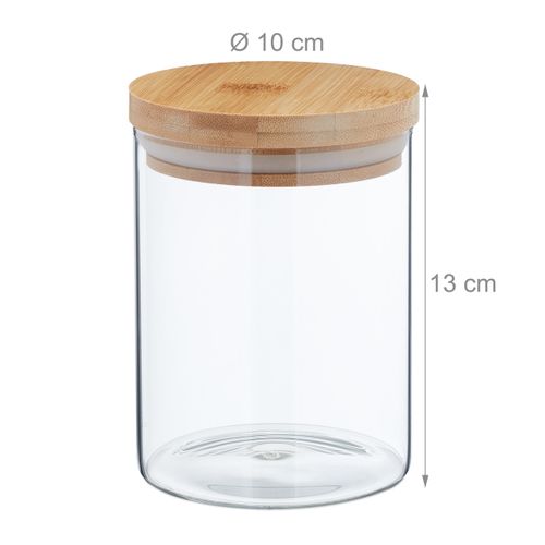 Lot De 3 Bocaux En Verre Avec Couvercle