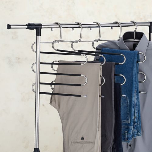 Cintre Extensible Pour Pantalons Avec Panier - Support D'Armoire Réglable 460mm - Gain De Place
