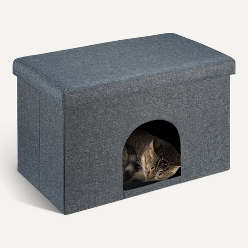 Grotte Pour Chat Intérieur - Panier Niche Respirant Et Lavable - Cabane Douillette Pour Chat - Abri Confortable (taille L) - 2