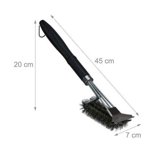Lot De 2 Brosses Métalliques 6 Rangs - 27cm, Manche Bois, Pour Barbecue, Freins, Rouille - 6