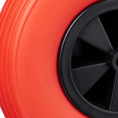 Relaxdays Roue De Brouette 3.50-6 Increvable Caoutchouc PU Charge 100kg Jaune Rouge