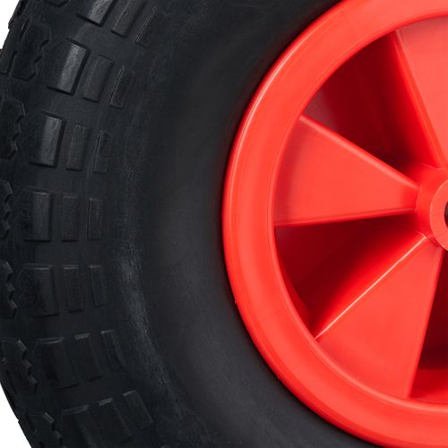 Relaxdays Roue De Brouette 3.50-6 Increvable - Jante Plastique, Charge 100 Kg, Jaune Et Rouge