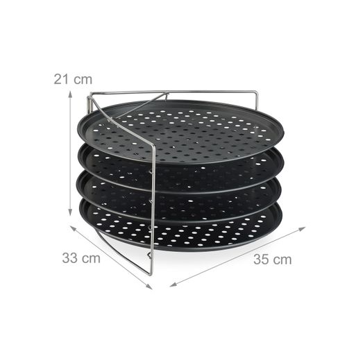 Plaques à Pizza 4 Pièces Avec Support