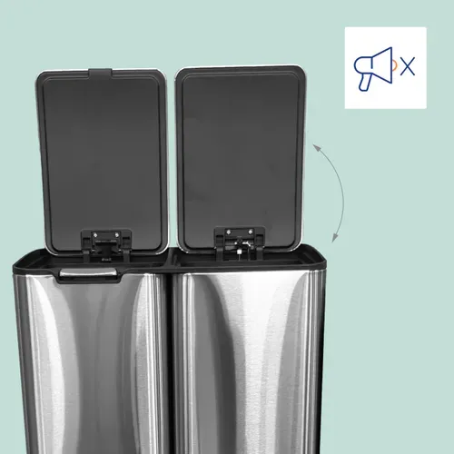Poubelle 3 Compartiments, 60 L
