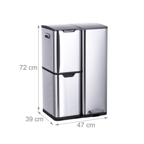Poubelle 3 Compartiments, 60 L