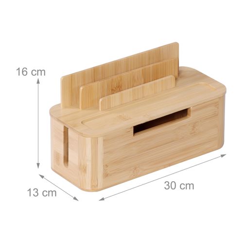 Boîte Câbles Bambou Support Tel