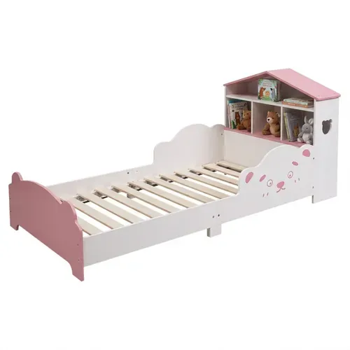 Lit D'enfant Avec Étagère-maison 70 x 140