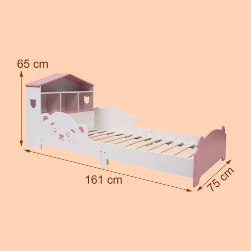Lit D'enfant Avec Étagère-maison 70 x 140