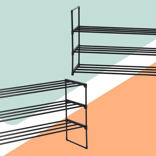 Étagère à Chaussures Métal, Plateaux Pvc