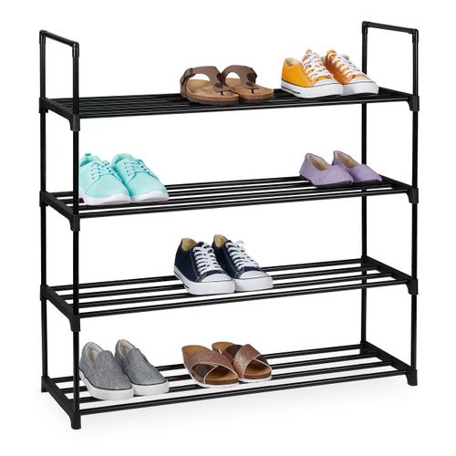 Étagère à Chaussures Métal, Plateaux Pvc